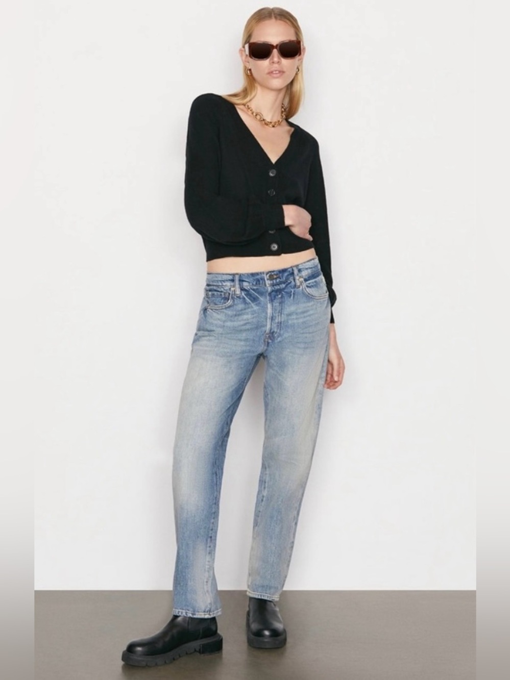 Frame Le Slouch Straight Leg Jeans In Newell Size 28